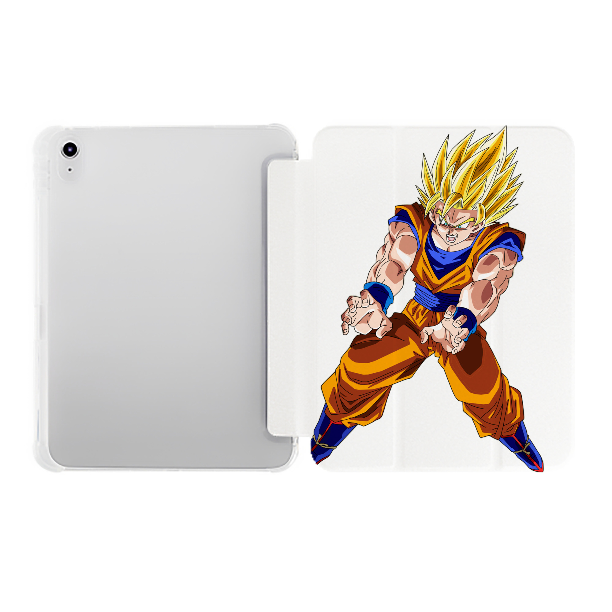 （画像用） ドラゴンボール 孫悟空（そん ごくう）Son Goku カカロット DRAGON BALL Kakarotto IPad ケース ペン収納付き 三つ折りスタンド PUレザー×シリコン 対応機種9.5/10.5/10.9インチ